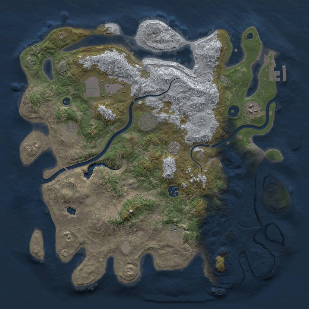 Rust Map: Procedural Map, Size: 4000, Seed: 79654758, 13 Monuments
