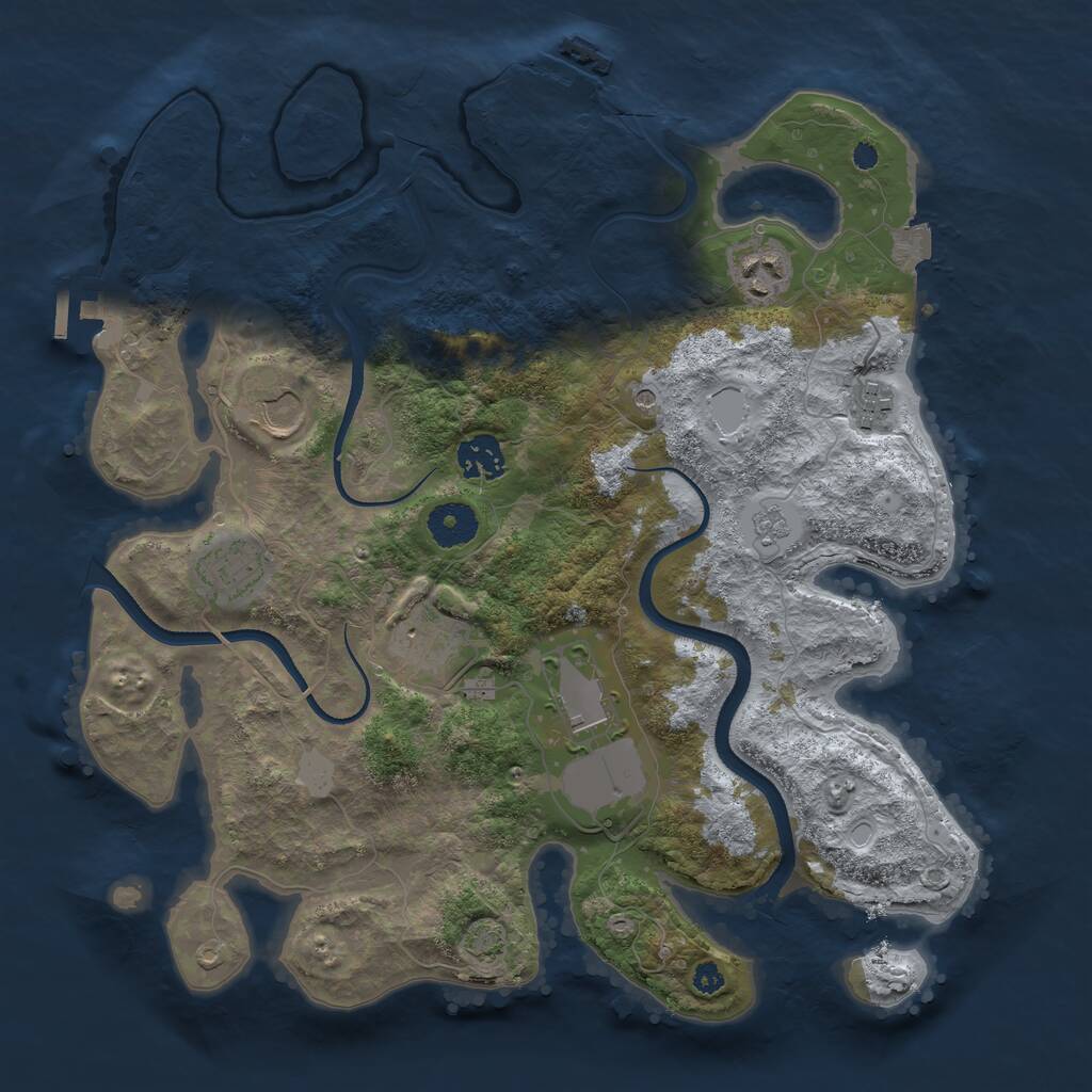 Rust Map: Procedural Map, Size: 3500, Seed: 10101101, 13 Monuments