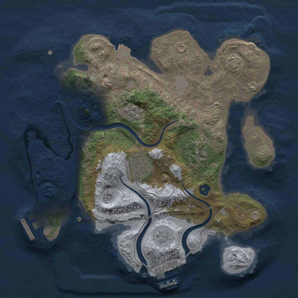 Rust Map: Procedural Map, Size: 2600, Seed: 1859588149, 9 Monuments