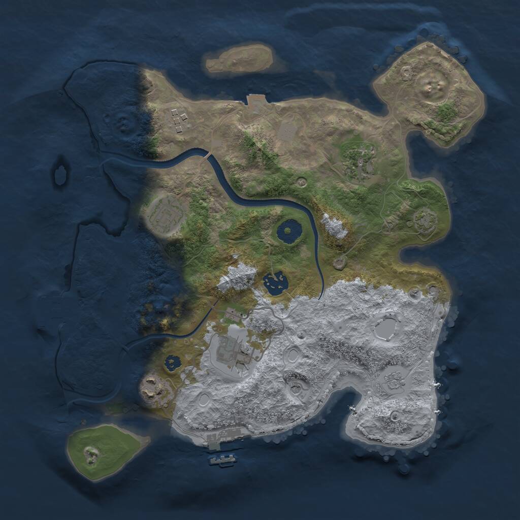 Rust Map: Procedural Map, Size: 3250, Seed: 1534100922, 12 Monuments