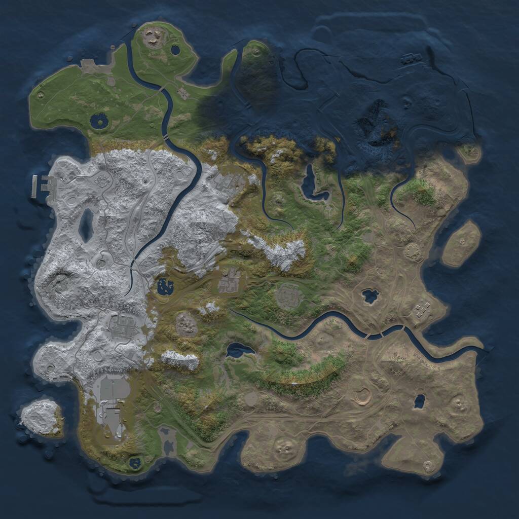 Rust Map: Procedural Map, Size: 4500, Seed: 925913038, 15 Monuments