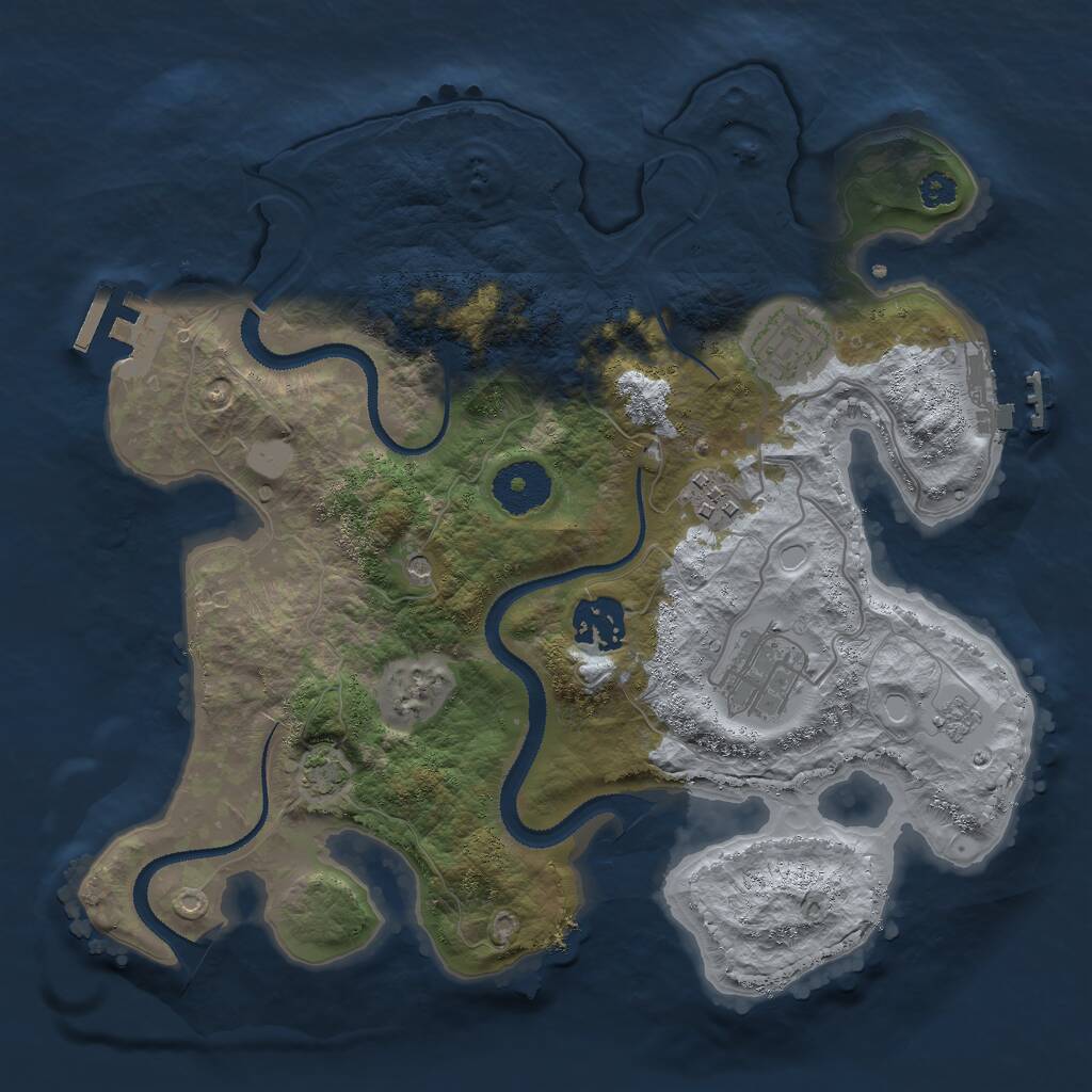 Rust Map: Procedural Map, Size: 3000, Seed: 2376814, 10 Monuments