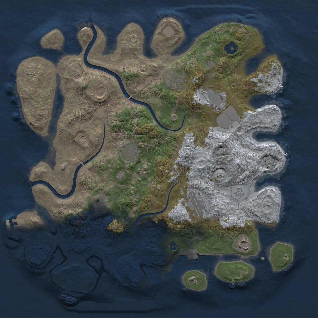 Rust Map: Procedural Map, Size: 3750, Seed: 98, 14 Monuments