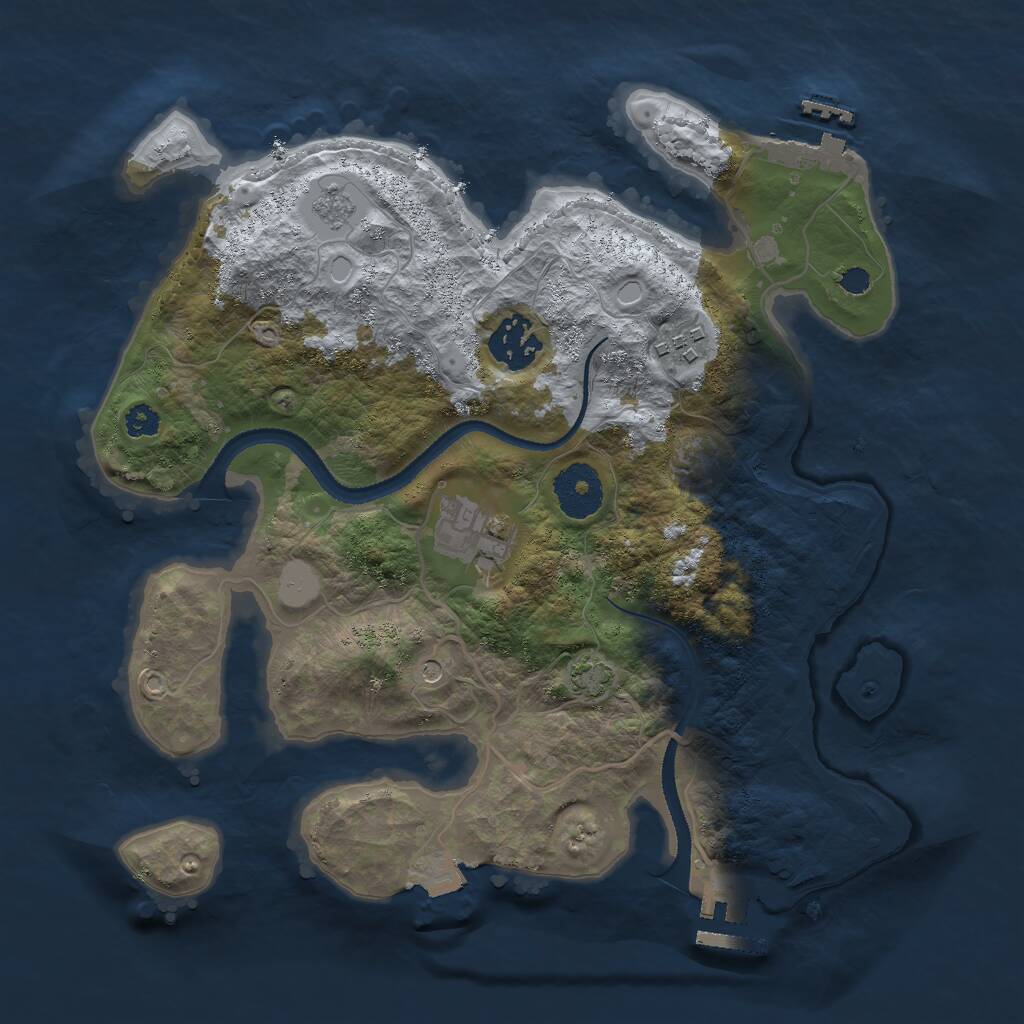 Rust Map: Procedural Map, Size: 3000, Seed: 1668698039, 9 Monuments