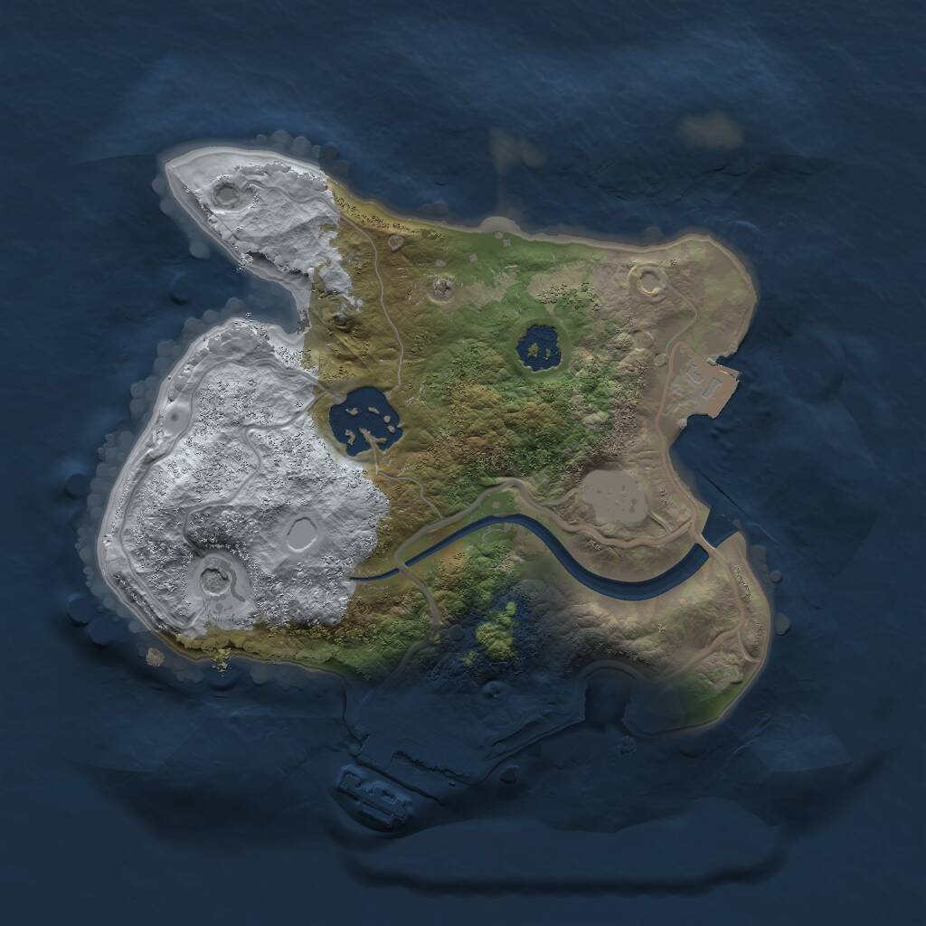 Rust Map: Procedural Map, Size: 2048, Seed: 7085002, 4 Monuments