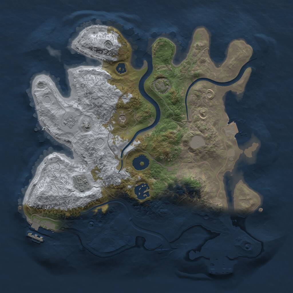 Rust Map: Procedural Map, Size: 2800, Seed: 7085002, 8 Monuments
