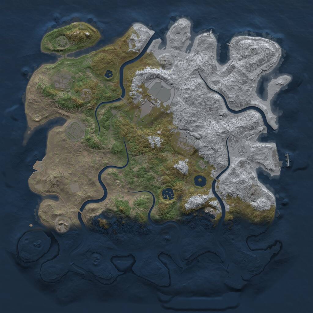 Rust Map: Procedural Map, Size: 3900, Seed: 1510868242, 13 Monuments