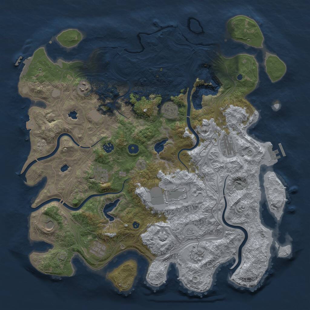 Rust Map: Procedural Map, Size: 4500, Seed: 75714443, 17 Monuments
