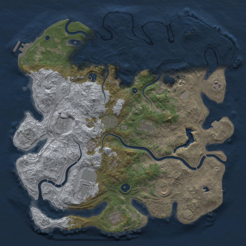Rust Map: Procedural Map, Size: 4250, Seed: 219386729, 16 Monuments