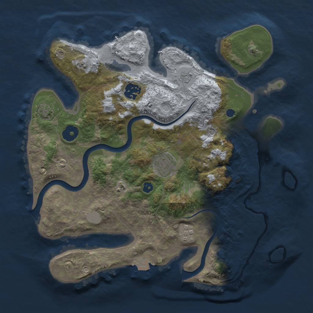 Rust Map: Procedural Map, Size: 3000, Seed: 511461302, 7 Monuments