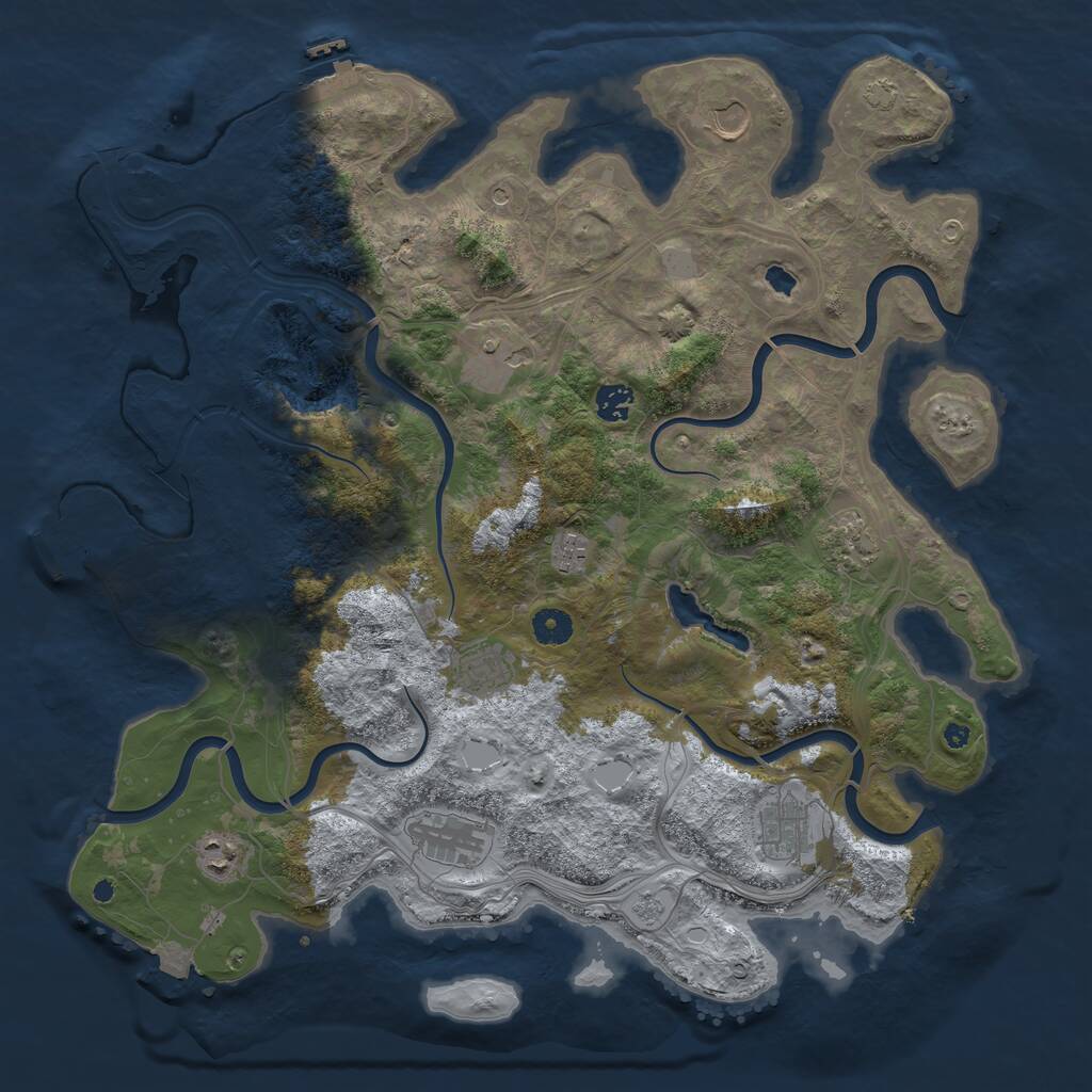 Rust Map: Procedural Map, Size: 4250, Seed: 985650553, 15 Monuments
