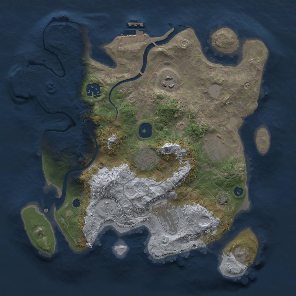 Rust Map: Procedural Map, Size: 3000, Seed: 689903200, 10 Monuments