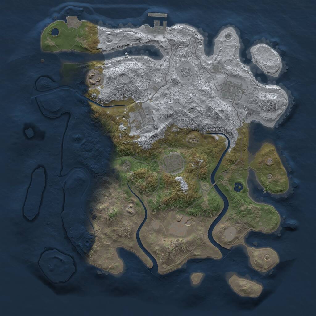 Rust Map: Procedural Map, Size: 3300, Seed: 1328668715, 10 Monuments