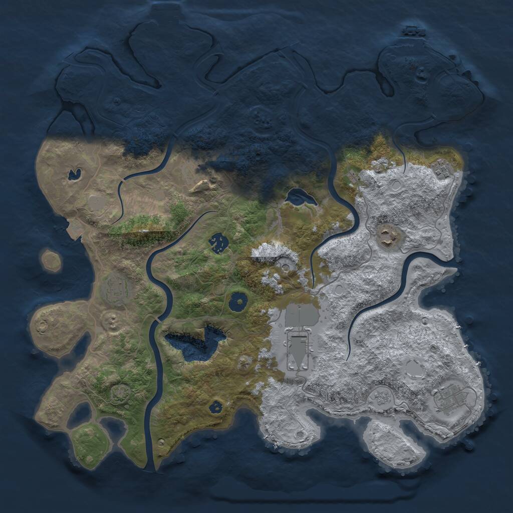 Rust Map: Procedural Map, Size: 4000, Seed: 150083, 13 Monuments