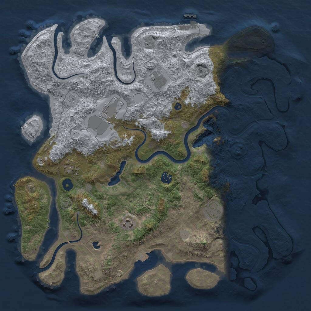 Rust Map: Procedural Map, Size: 4096, Seed: 308346, 13 Monuments