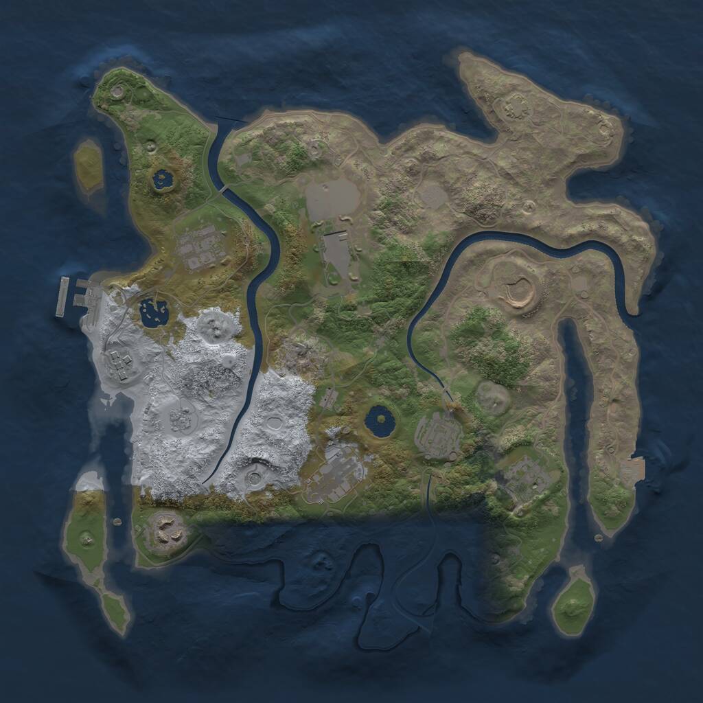 Rust Map: Procedural Map, Size: 3502, Seed: 12548, 14 Monuments