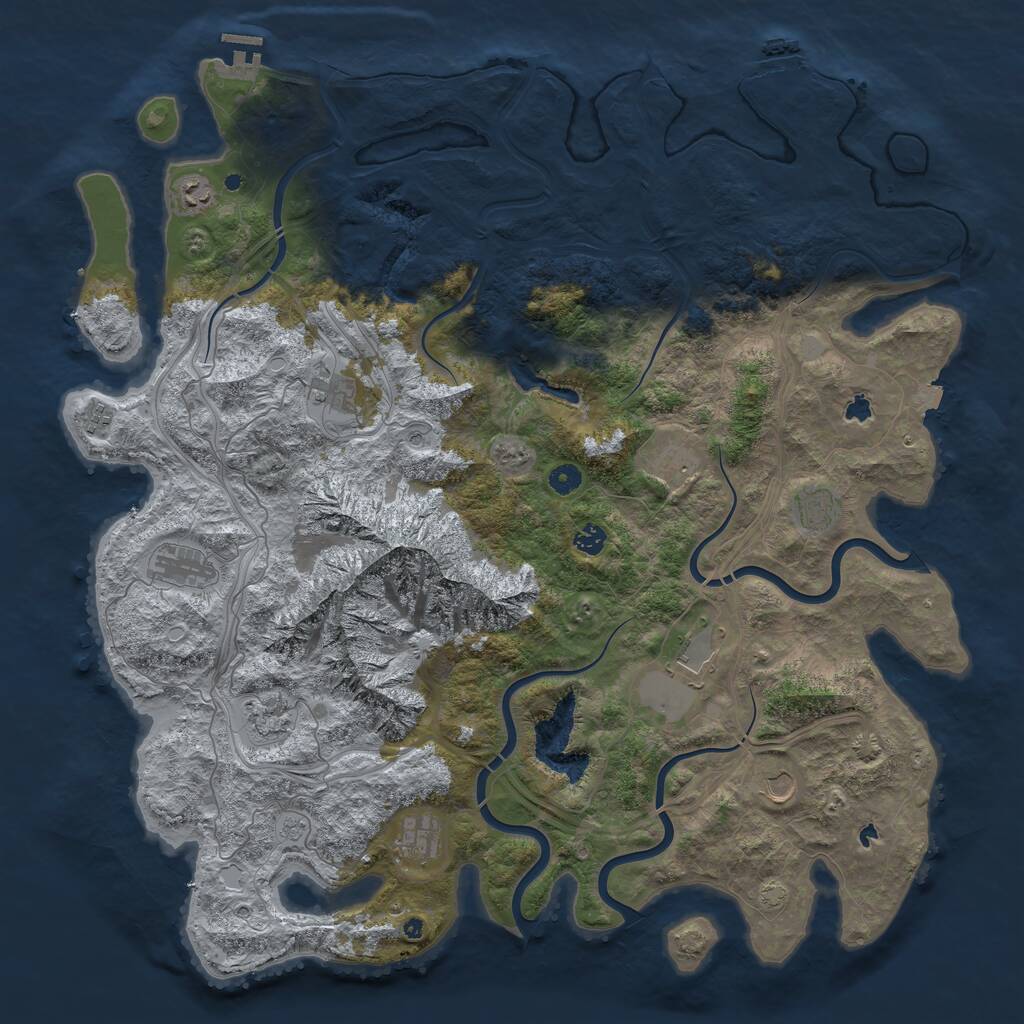 Rust Map: Procedural Map, Size: 5000, Seed: 156516561, 17 Monuments