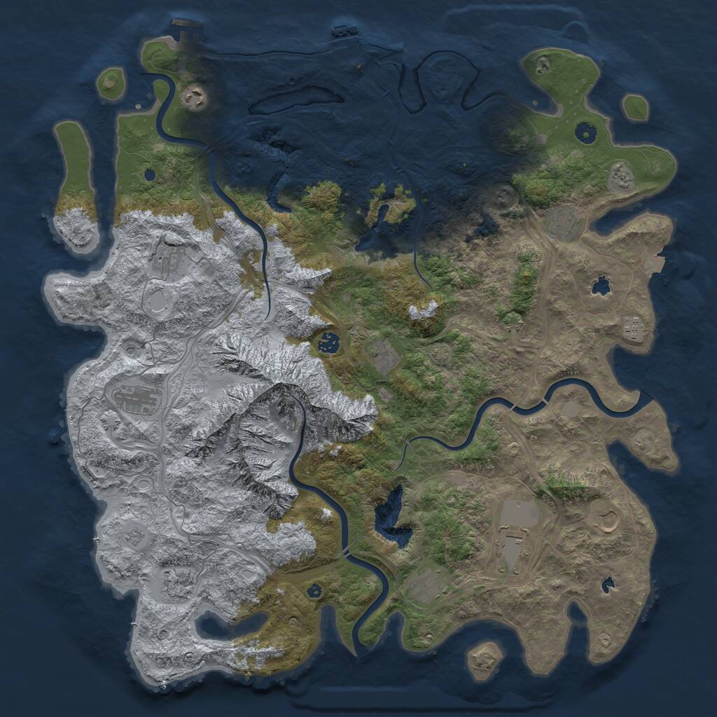 Rust Map: Procedural Map, Size: 5000, Seed: 156516561, 17 Monuments