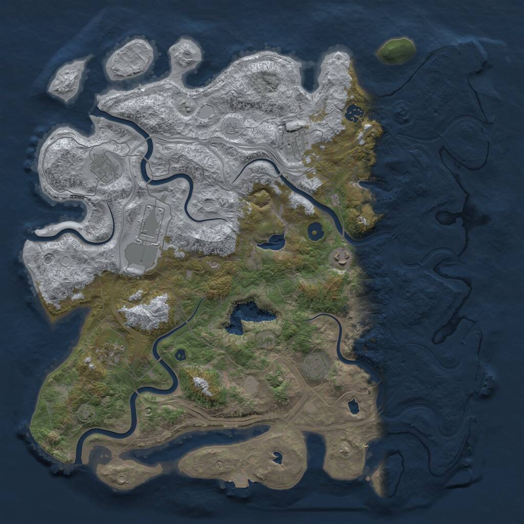 Rust Map: Procedural Map, Size: 4500, Seed: 1356745480, 14 Monuments