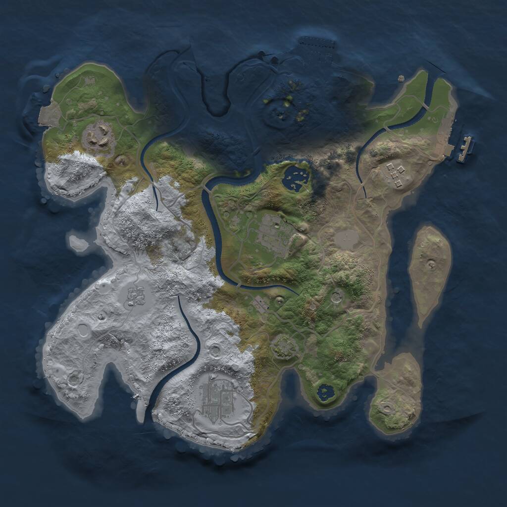 Rust Map: Procedural Map, Size: 3000, Seed: 23630, 11 Monuments