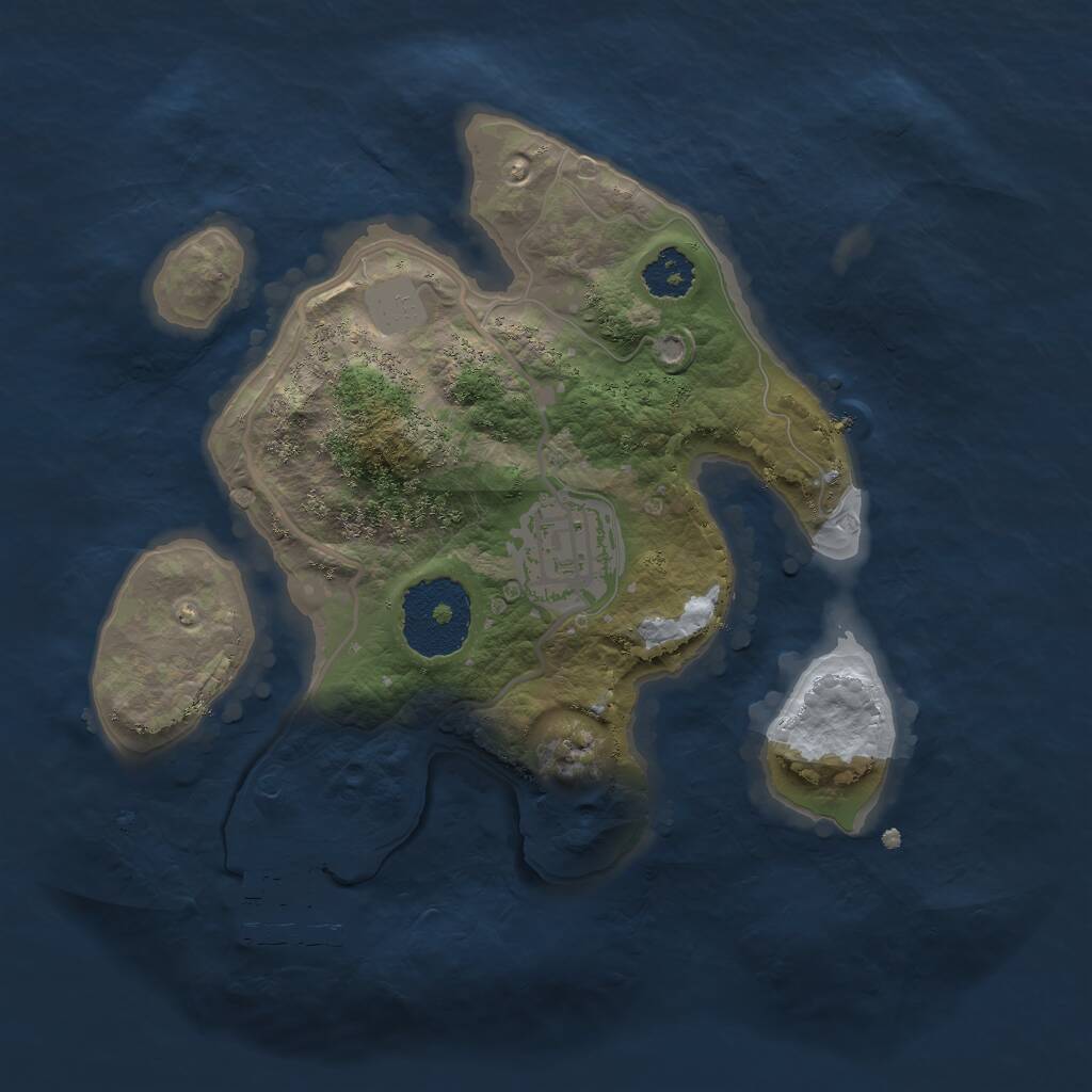 Rust Map: Procedural Map, Size: 2200, Seed: 101504219, 3 Monuments