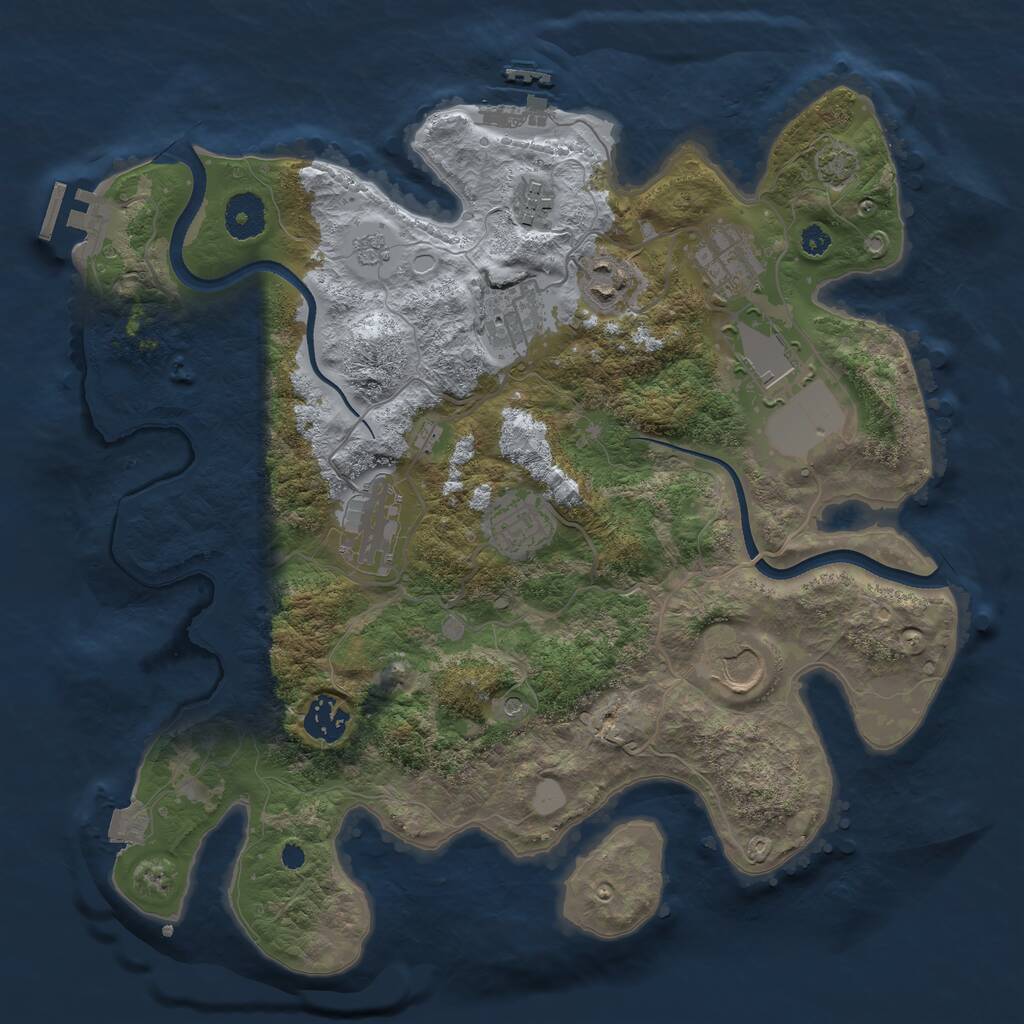 Rust Map: Procedural Map, Size: 3500, Seed: 1494282723, 15 Monuments