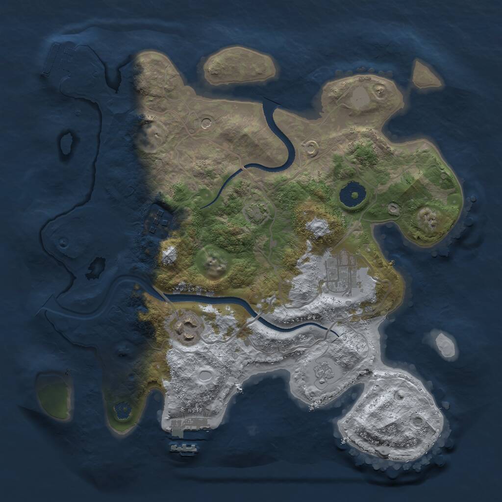 Rust Map: Procedural Map, Size: 3000, Seed: 62145, 9 Monuments