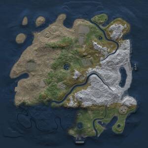Thumbnail Rust Map: Procedural Map, Size: 3700, Seed: 1058602402, 12 Monuments