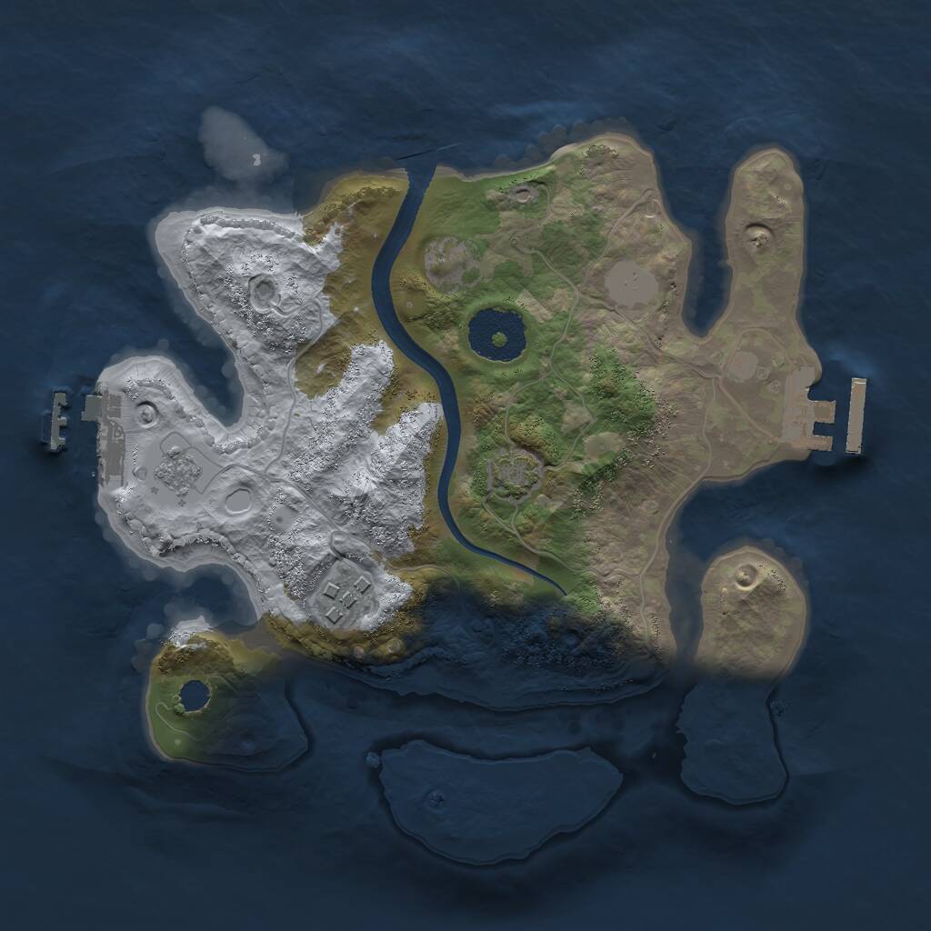 Rust Map: Procedural Map, Size: 2500, Seed: 1335668955, 6 Monuments