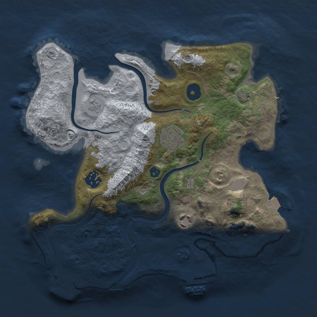 Rust Map: Procedural Map, Size: 3000, Seed: 79202, 9 Monuments