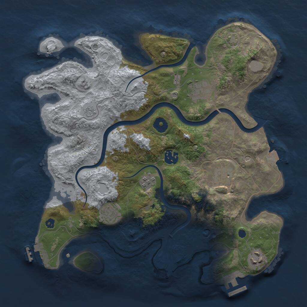 Rust Map: Procedural Map, Size: 3200, Seed: 47428, 12 Monuments