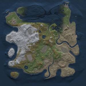 Thumbnail Rust Map: Procedural Map, Size: 3500, Seed: 1796765984, 15 Monuments