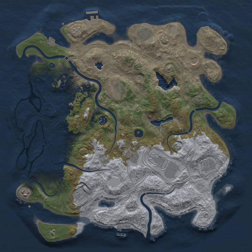 Rust Map: Procedural Map, Size: 4250, Seed: 1221951, 16 Monuments