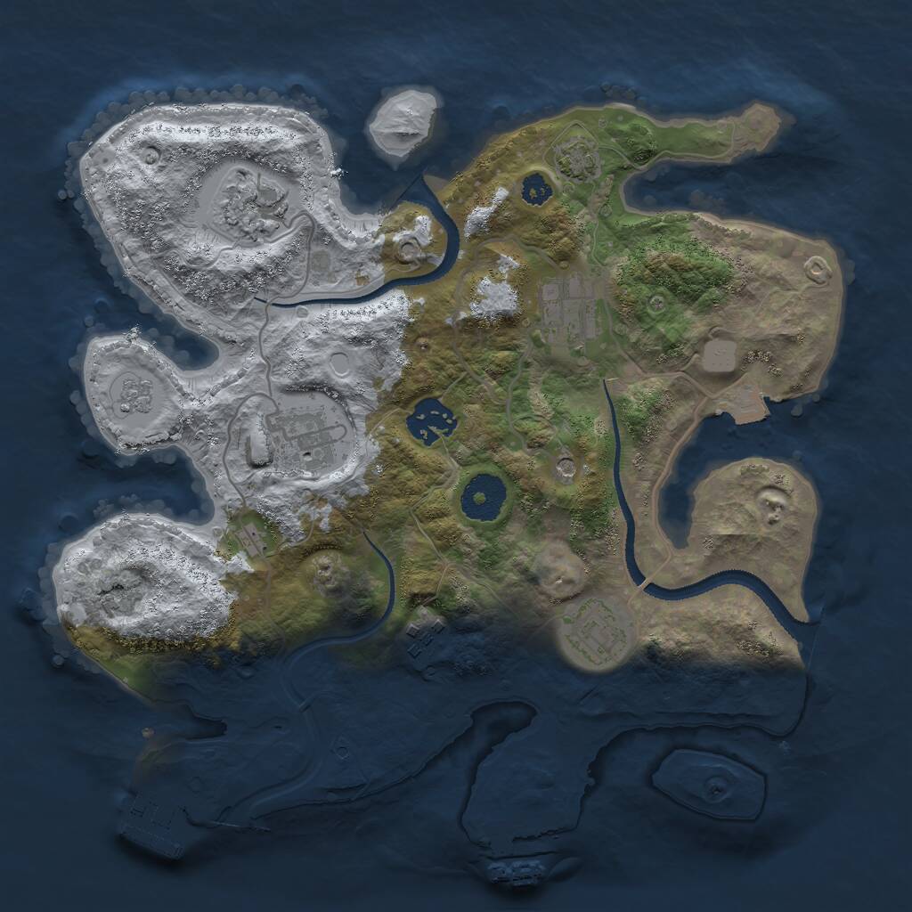 Rust Map: Procedural Map, Size: 3000, Seed: 531779920, 12 Monuments