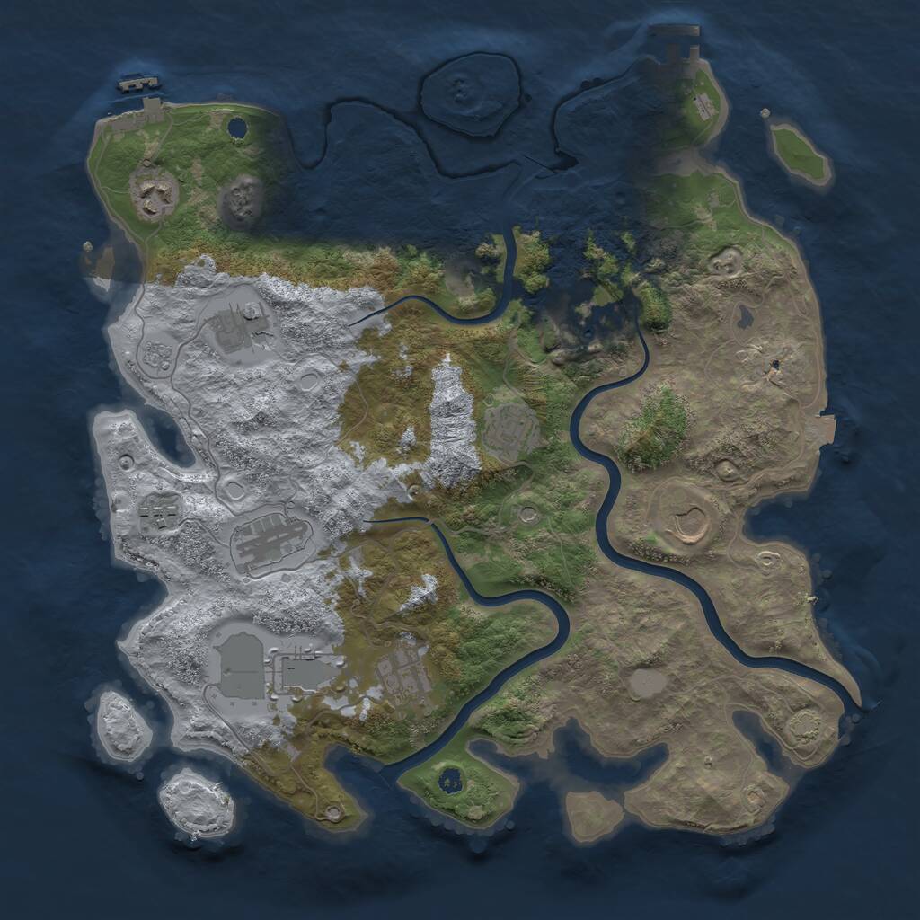 Rust Map: Procedural Map, Size: 3750, Seed: 574888844, 15 Monuments