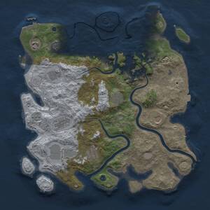 Thumbnail Rust Map: Procedural Map, Size: 3750, Seed: 574888844, 15 Monuments