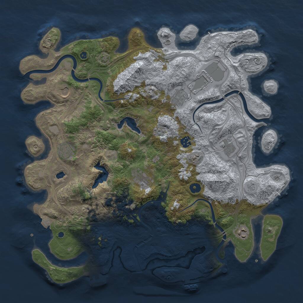 Rust Map: Procedural Map, Size: 4250, Seed: 12684, 15 Monuments