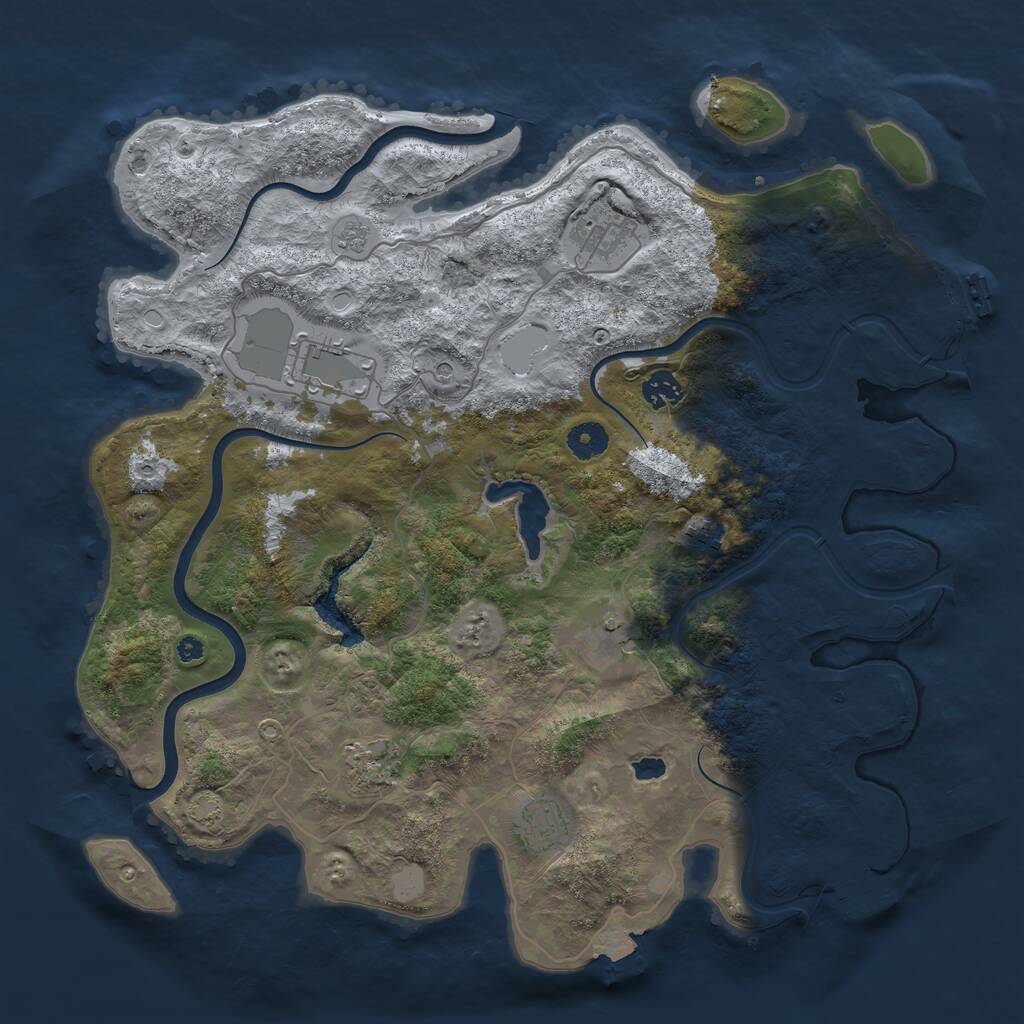 Rust Map: Procedural Map, Size: 4000, Seed: 4269, 13 Monuments