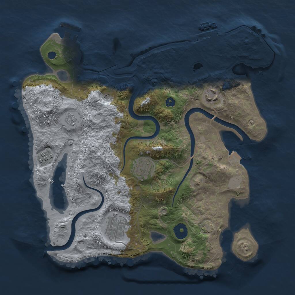 Rust Map: Procedural Map, Size: 3000, Seed: 863136380, 10 Monuments