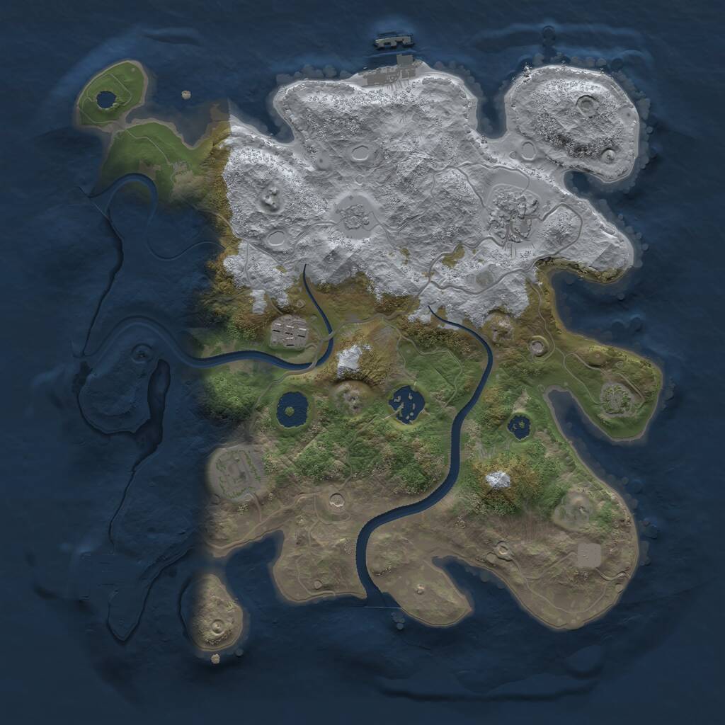 Rust Map: Procedural Map, Size: 3200, Seed: 90332, 10 Monuments