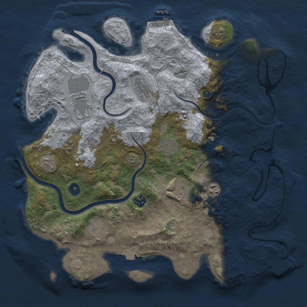 Rust Map: Procedural Map, Size: 3900, Seed: 1614710621, 15 Monuments