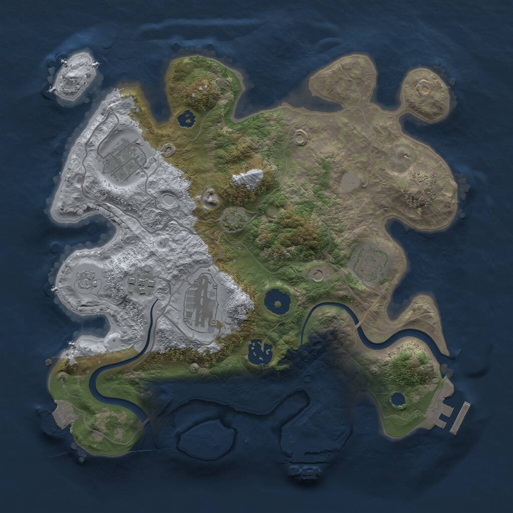 Rust Map: Procedural Map, Size: 3000, Seed: 555613408, 11 Monuments