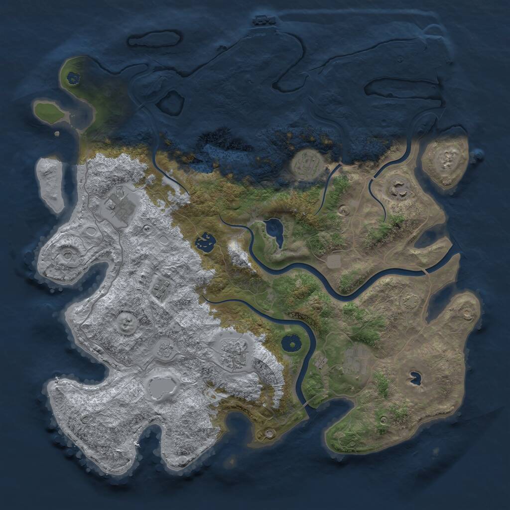 Rust Map: Procedural Map, Size: 4000, Seed: 99863, 13 Monuments