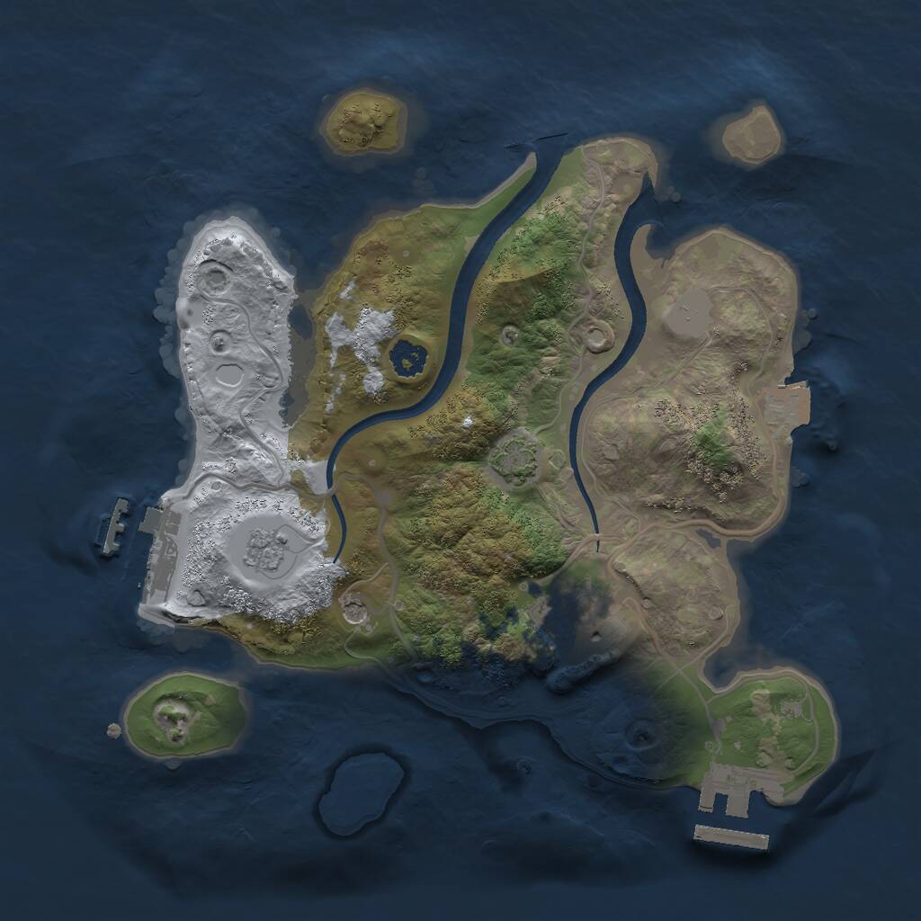 Rust Map: Procedural Map, Size: 2500, Seed: 145921, 7 Monuments