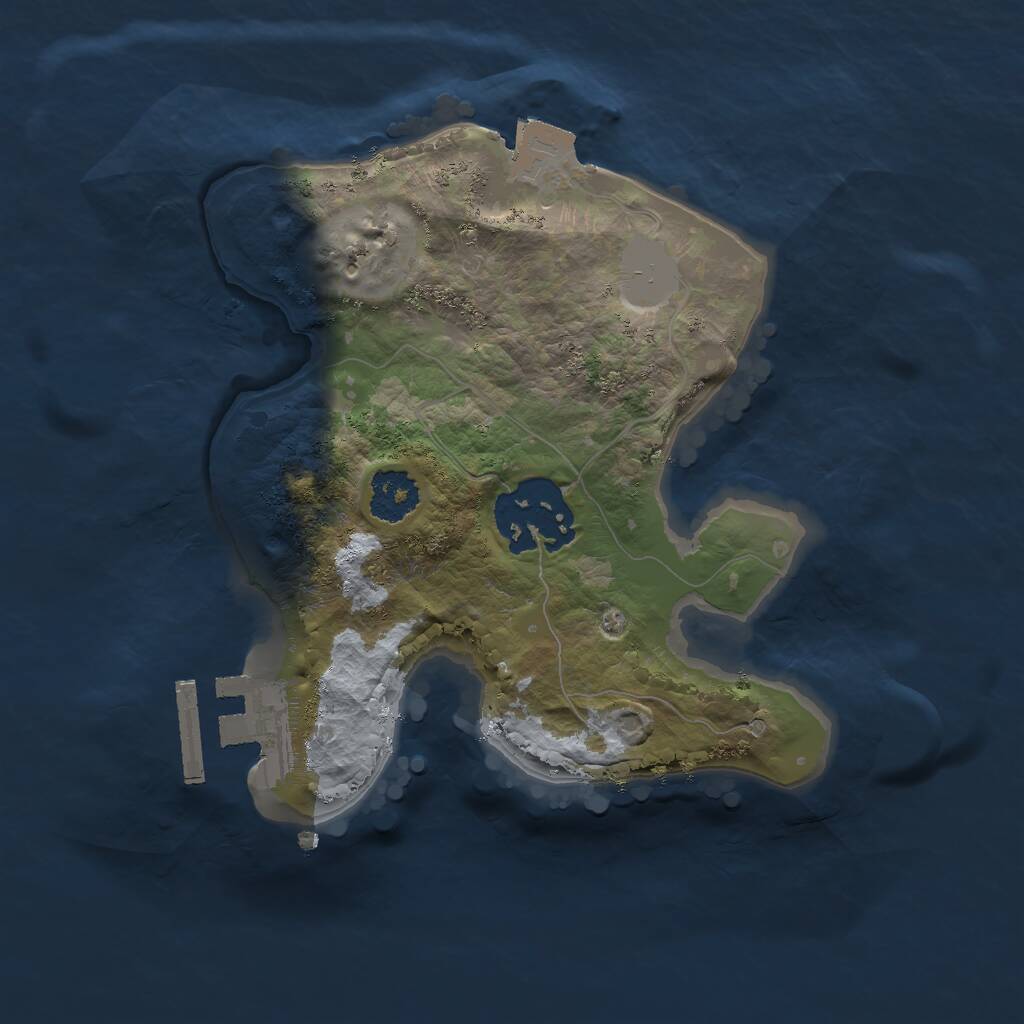 Rust Map: Procedural Map, Size: 2000, Seed: 28587, 3 Monuments