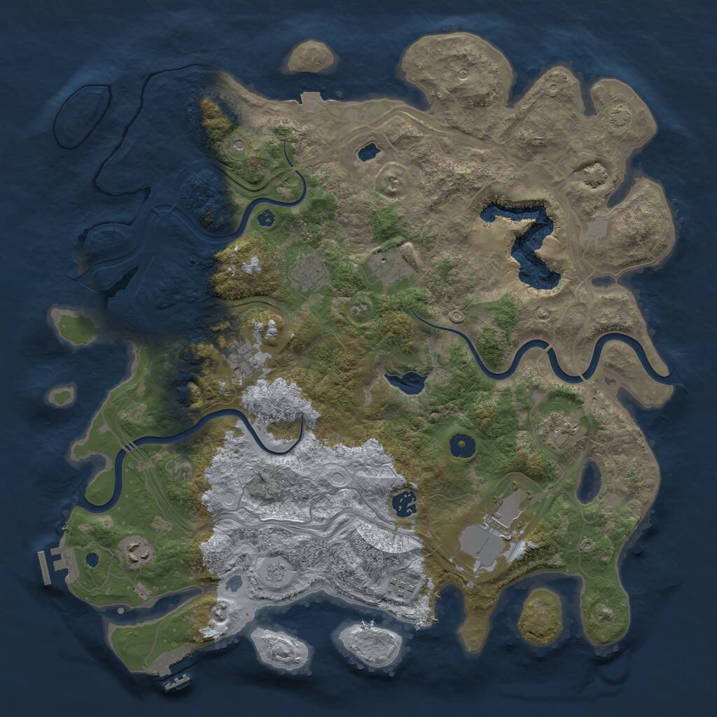 Rust Map: Procedural Map, Size: 4250, Seed: 633380670, 14 Monuments