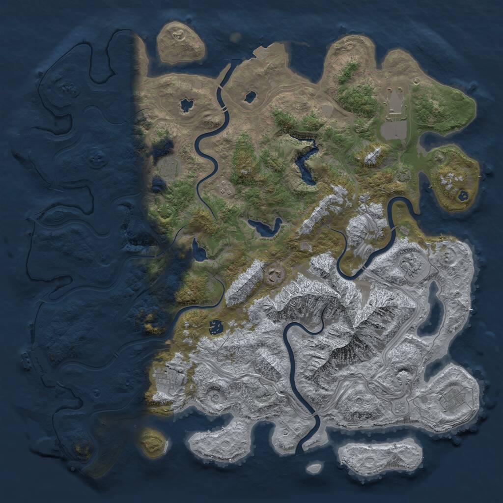 Rust Map: Procedural Map, Size: 5000, Seed: 579722364, 14 Monuments