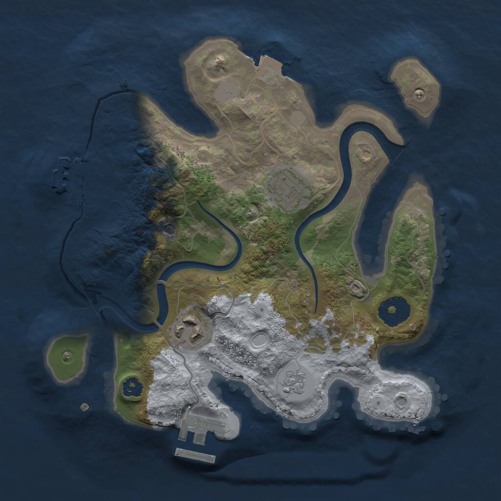 Rust Map: Procedural Map, Size: 2500, Seed: 321, 7 Monuments