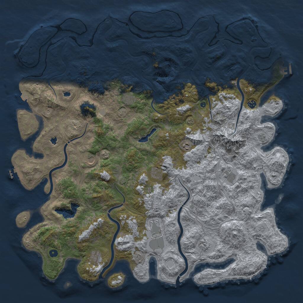 Rust Map: Procedural Map, Size: 5500, Seed: 9896513, 16 Monuments