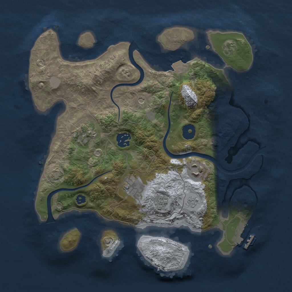 Rust Map: Procedural Map, Size: 3000, Seed: 87559, 10 Monuments